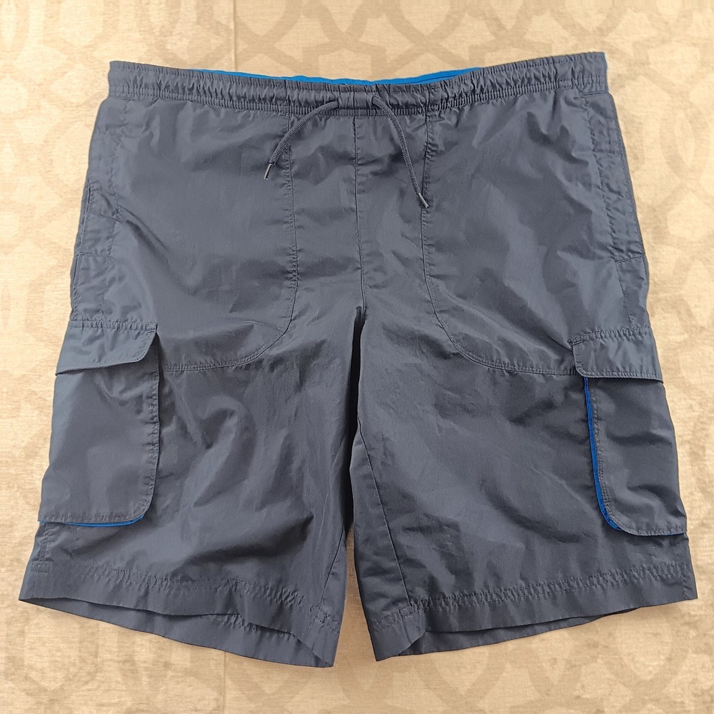 Nike Mens Cargo Swim Trunks Shorts Gray Blue Athletic Training Gym‎ Workout M